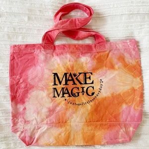 ‘make magic’ starburst tie dyed oversized tote